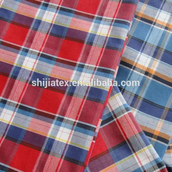 poly cotton yarn dyed fabric 80/20/ colourful checks