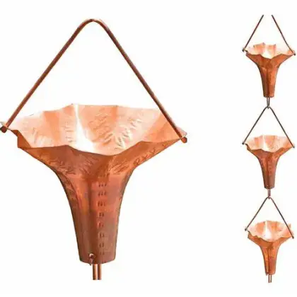 Factory Supply Aluminum Copper Chime Lily Bell Rain Chain