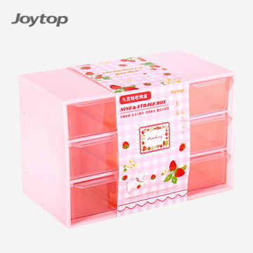 Wholesale Joytop 2093 Strawberry Accessories School Office Organizer Storage Box with Stickers