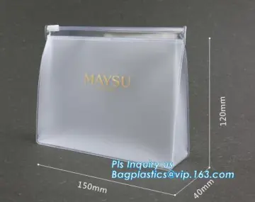 slider eco-friendly travel pvc cosmetic bag, slider zipper cosmetic makeup bag and pouch, pencil case zipper slider travel cosme