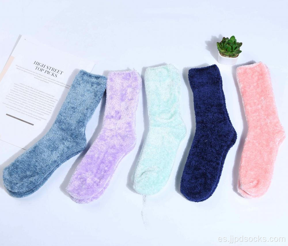 Chicas chenille acogedores calcetines color personalizado