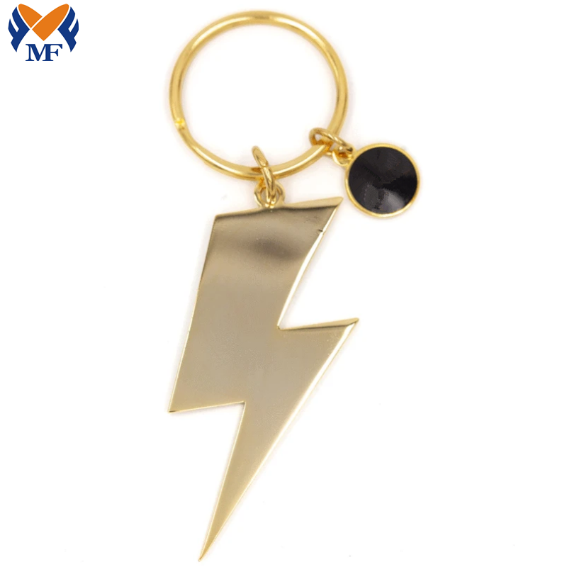 Metal Custom Gold Plated Lightning Keychain