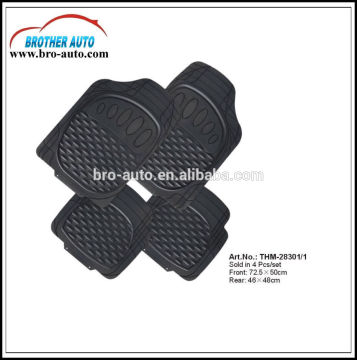 2015 hot sell universal size RUBBER pvc 4PCS black car mat