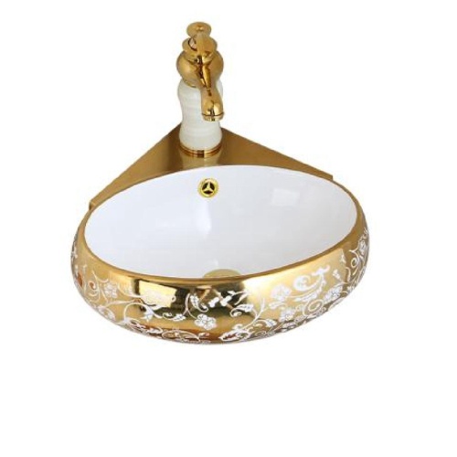 Luxury Golden Sanitary Ware Ceramic Gold Sink