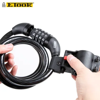 ETOOK Anti-Cut Bicycle/Motorcycle Code Cable Lock with Bracket, 1.5m