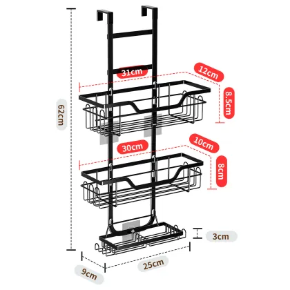 Wall-Mounted Shower Room Storage: Bathroom Rack, Shelf, and Hook