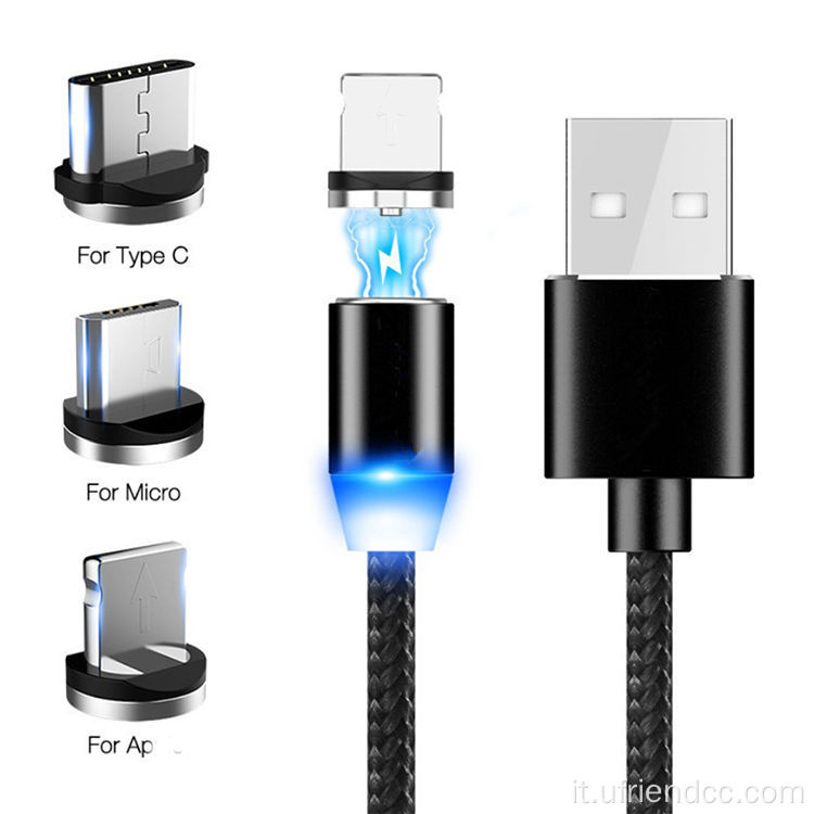 Cavo di caricatore magnetico USB di illuminazione Micro Type-C