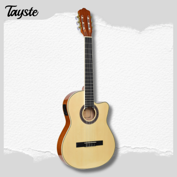 Guitarra clásica con cuerdas de nailon para principiantes.
