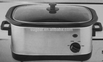 SuGoal New Large Square Slow Cooker with Mechanical Control, Stainless Steel