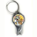round Metal Bottle Opener Keychain with Laser Logo UV and Offset Printing Souvenir with Nail Clipper & UV Printing