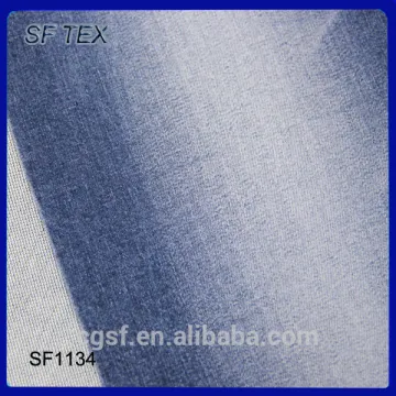 cotton polyester viscose spandex denim fabric flocked denim fabric elastic denim fabric,SF1134