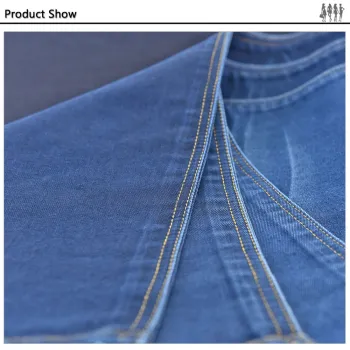 Composition Weaving denim cotton stretch basic blue polyester yarn-dyed denim for garments