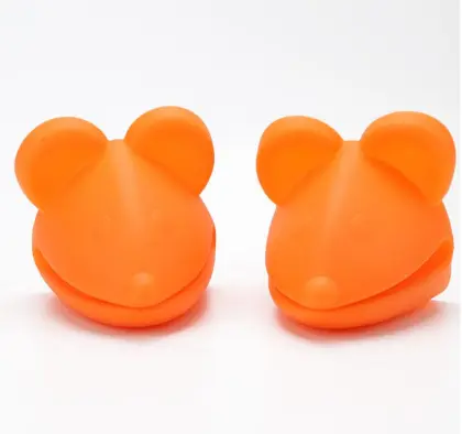 Cartoon Design Orange Fox Head Silicone Glove Mitten