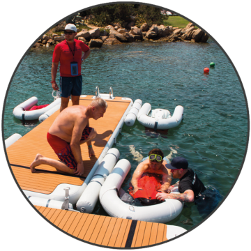 C Shape Inflatable Boat Platform for Yachts and Swimming