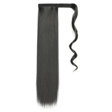 Cheap Wholesale 24" long multi color synthetic clip in ponytail hair extensions wrap around drawstring ponytail for woman