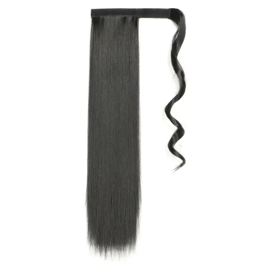Cheap Wholesale 24" long multi color synthetic clip in ponytail hair extensions wrap around drawstring ponytail for woman