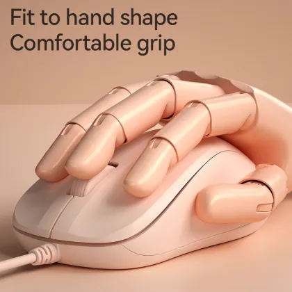 Cute Silent Wired Mini Ergonomic Gaming Mouse - White, Yellow, Pink, Green