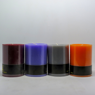 Custom Single packaging paraffin wax pillar candle
