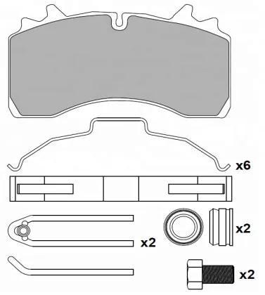 WVA 29336/29162 Brake Pad Repair Kits for SAF SCHMITZ