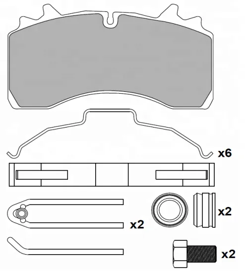 WVA 29336/29162 Brake Pad Repair Kits for SAF SCHMITZ