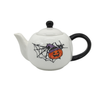 Exquisita tetera de calabaza de Halloween