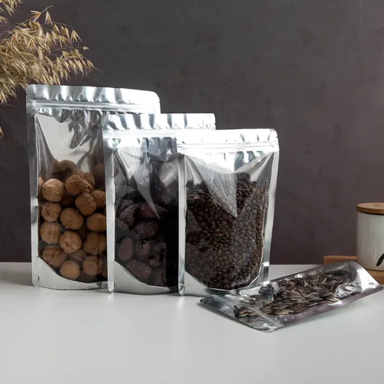 Semitransparent aluminized yin yang self sealing bag