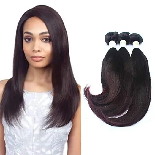 Hot sell   synthetic hair weave    synthetic braiding hair   Ombre color   synthetic  hair extensions     3PC/SET