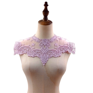 Wholesale Women's Fashion Accessories: Wholesale Colorful Floral Embroidered Sew-On Corsage Detachable Stickers and Milk Silk Mesh Fake Collars