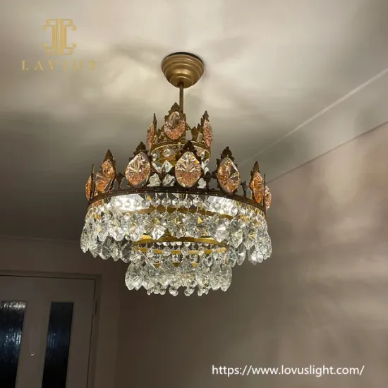 Large project custom crystal chandelier Unique vantage classic style crystal chandelier Living room dinning room chandelier