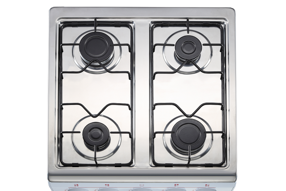 4-burner gas stove with oven and LED