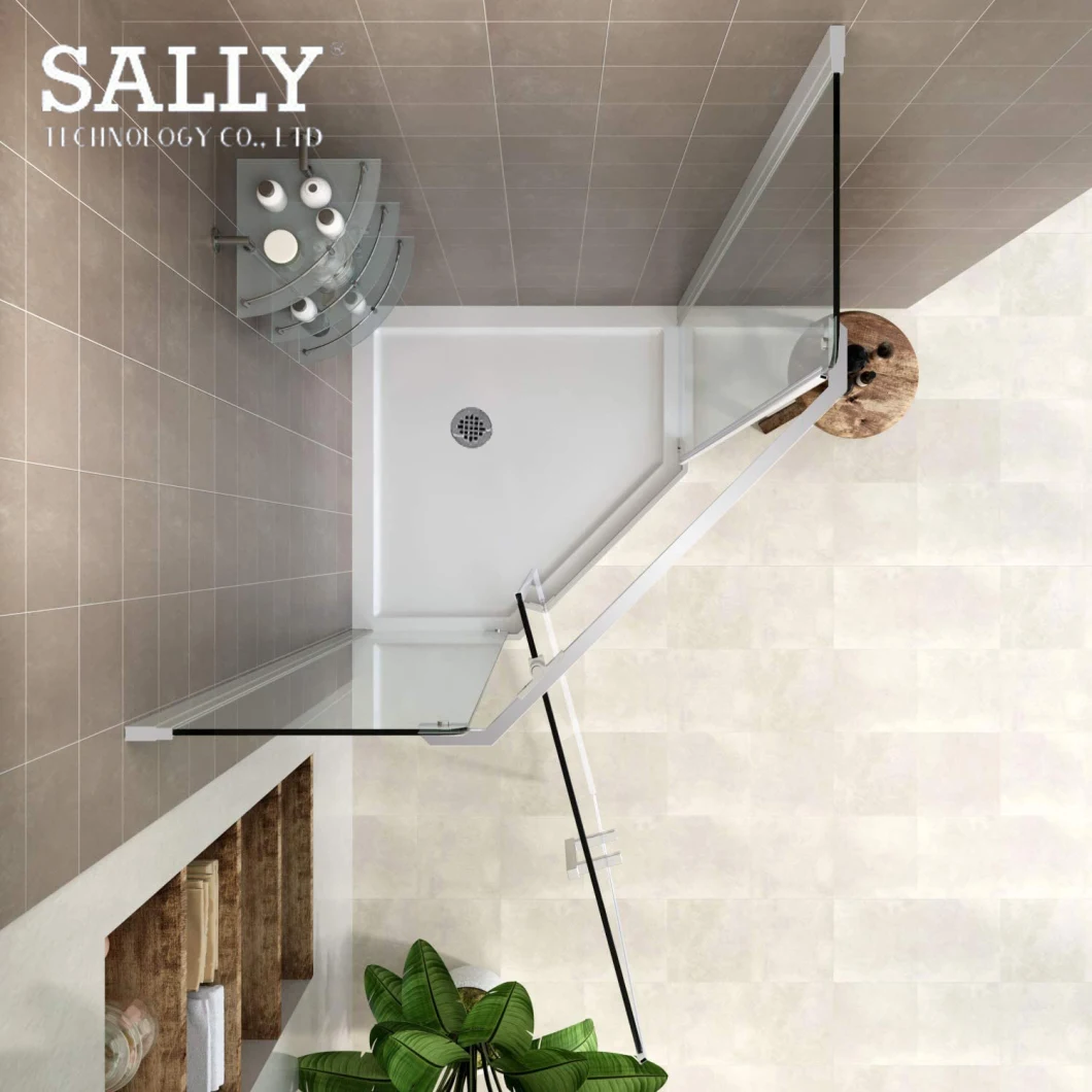 Sally ABS Acryl Diamond Neo-Angle Duschwanne 38X38X6 Mittelablauf Einschwellige Duschwanne in Weiß