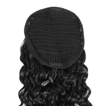 Wholesale Best Drawstring Ponytail Wrap Around Water Wave Remy Cuticle Aligned 100% Brazilian Extension Human Hair