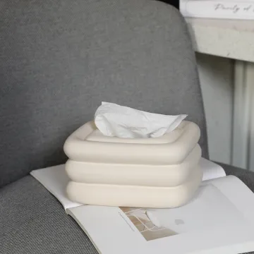INS Minimalist Style Electroplated Ceramic Napkin Paper Box and Tissue Box Decor