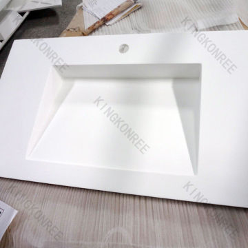 Seamless Easy Cleaning Solid Surface Kkr Artificial Stone Bathroom Wash Basins With Oem