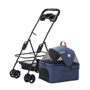 Bello Foldable Pet Stroller - 4 Wheel Outdoor Cat & Dog Carrier