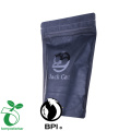 Custom printed 100% biodegradable plastic packaging bags with zipper for coffee