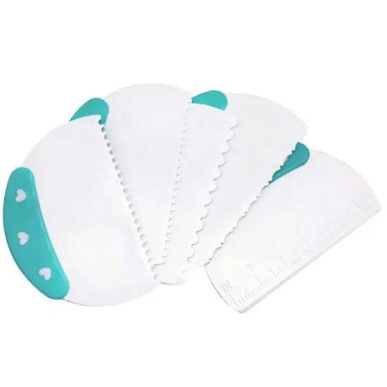 Cake Decorating Smoother Scraper: Plastic Icing Fondant Scraper for Border and Comb Designs