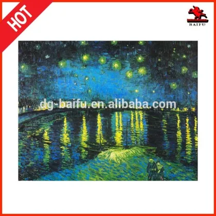 Famous artist night seascape canvas knife oil paintings Van Gogh reproduction