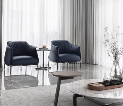 High End Nordic Genuine Leather Recliner Single Sofa