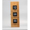 Cuboid Wooden Flip Clock for Showing Time