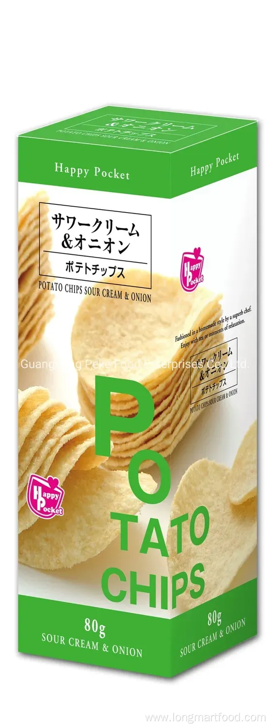 Halal Potato Chips Snack 80g Box Package for Japanese Retailer