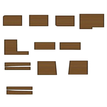 2022 Barracuda 13 Rib Cockpit Pad Boat EVA Foam Faux Teak Floor Mat