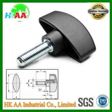 Wing knob with zinc-plated steel threaded stud