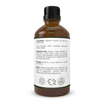 Aceite de ricino refinado planchado en frío orgánico puro al 100%