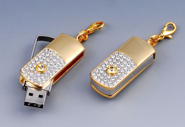 Odm Design Mini Golden Hi Speed Pendant Jewelry Usb Flash Drive 2gb To 32gb