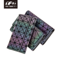ファッション高級女性財布幾何学的な発光PUレザーカードホルダー女性の財布財布