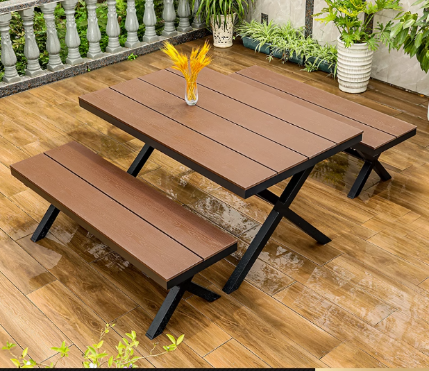 Durable Carbon Steel Outdoor Bench