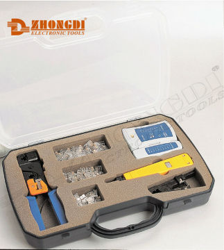 High quality 5pcs (UTP,Crimp tool,Plug,punch down tool,etc) network tool kit of Ningbo ZD