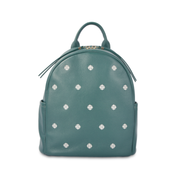 Cute green leather backpack for students