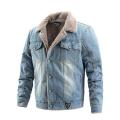 Winter Herren Jeansjacke Plus Samt-Verdickung